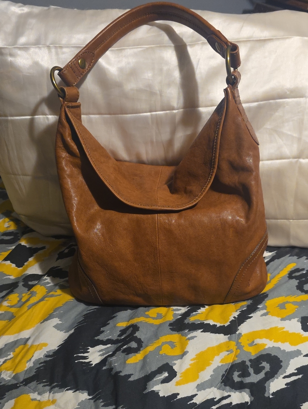 Frye Cognac Brown Leather Shoulder Hobo